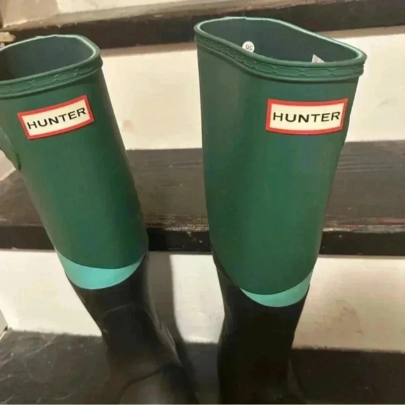 NEW HUNTER Asymmetric Color Block Tall
Boots Size7 EU 38 green black - Picture 7 of 10
